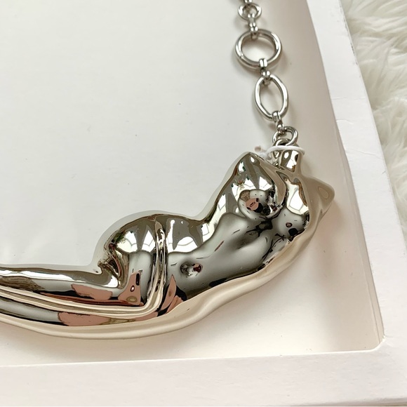 Zara Silver Metal Torso Chain Link Necklace - Picture 5 of 15